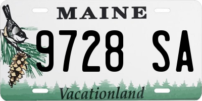 ME license plate 9728SA