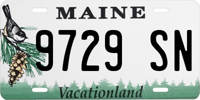 ME license plate 9729SN