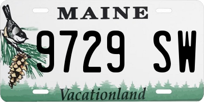 ME license plate 9729SW