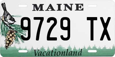 ME license plate 9729TX