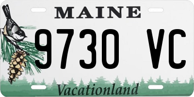 ME license plate 9730VC