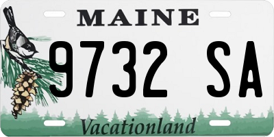 ME license plate 9732SA