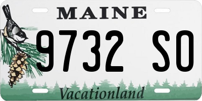 ME license plate 9732SO