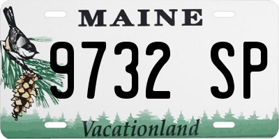 ME license plate 9732SP