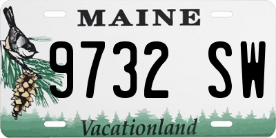 ME license plate 9732SW