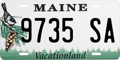 ME license plate 9735SA