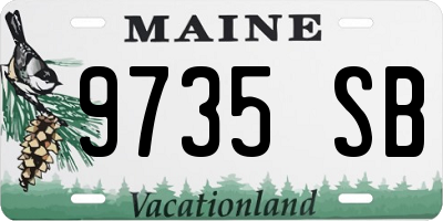 ME license plate 9735SB
