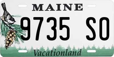 ME license plate 9735SO