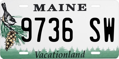 ME license plate 9736SW
