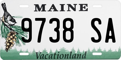 ME license plate 9738SA