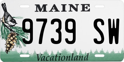 ME license plate 9739SW
