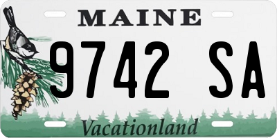 ME license plate 9742SA