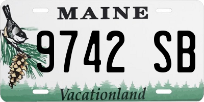 ME license plate 9742SB