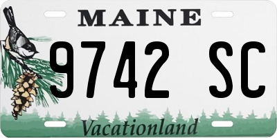 ME license plate 9742SC
