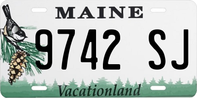 ME license plate 9742SJ