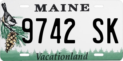 ME license plate 9742SK