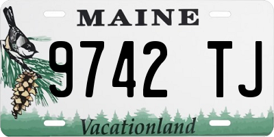 ME license plate 9742TJ
