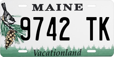 ME license plate 9742TK
