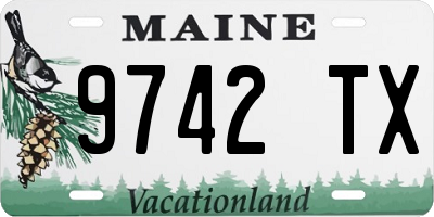 ME license plate 9742TX