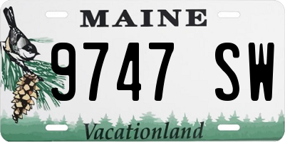 ME license plate 9747SW