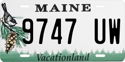 ME license plate 9747UW