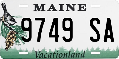 ME license plate 9749SA