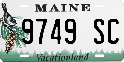 ME license plate 9749SC