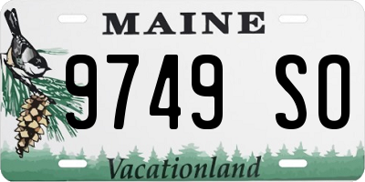 ME license plate 9749SO