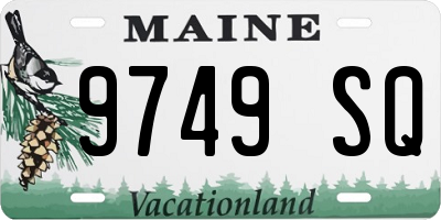 ME license plate 9749SQ