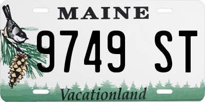 ME license plate 9749ST