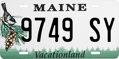 ME license plate 9749SY