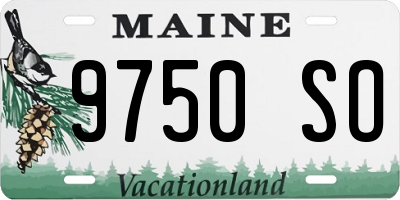 ME license plate 9750SO
