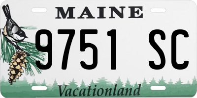 ME license plate 9751SC