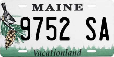 ME license plate 9752SA