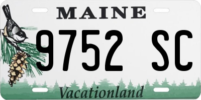 ME license plate 9752SC