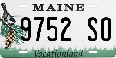 ME license plate 9752SO