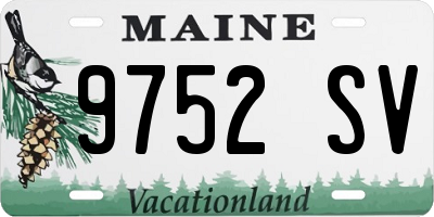 ME license plate 9752SV