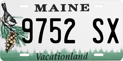 ME license plate 9752SX