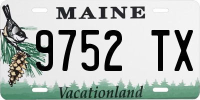 ME license plate 9752TX