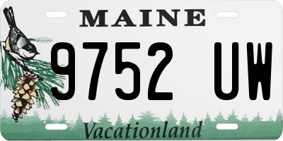 ME license plate 9752UW