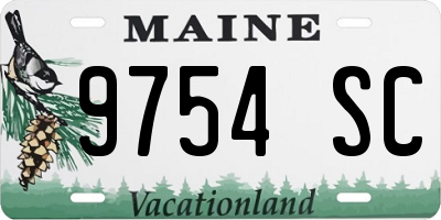 ME license plate 9754SC