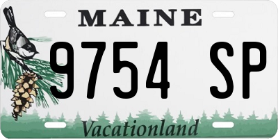 ME license plate 9754SP