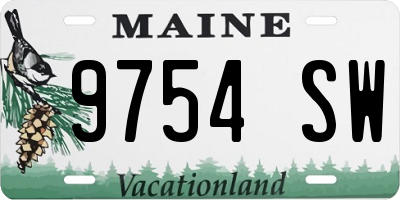 ME license plate 9754SW