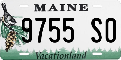 ME license plate 9755SO