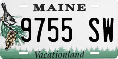 ME license plate 9755SW
