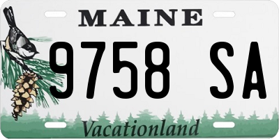 ME license plate 9758SA