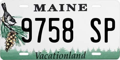ME license plate 9758SP