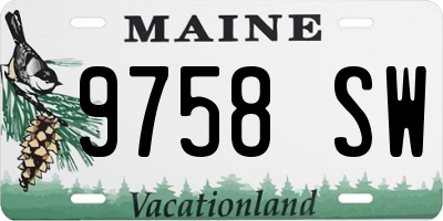 ME license plate 9758SW