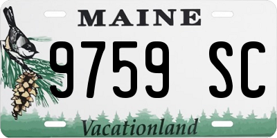 ME license plate 9759SC