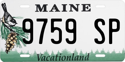 ME license plate 9759SP